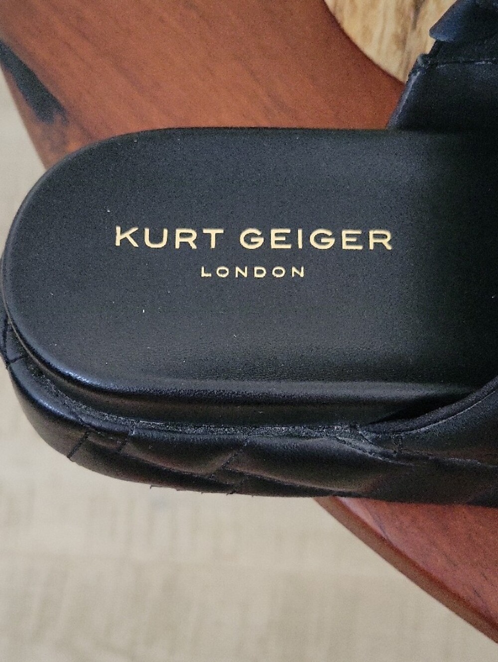 Kurt Geiger Black Quilted Slide Sandals with Colorful Jewel Embellishments - Picture 2 of 12